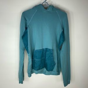 Free City Life Nature Love Blue Hoodie Pullover Sweater Pockets Women’s Size 1